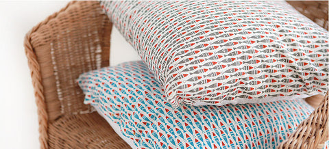 Mini Herring Cotton Fabric - Blue - By the Yard 52322