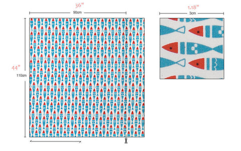 Mini Herring Cotton Fabric - Blue - By the Yard 52322