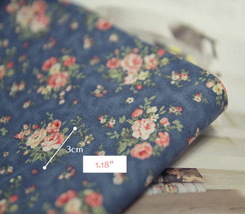 Blue Cotton Fabric - Choose From 4 Patterns - By the Yard /60477