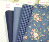Blue Cotton Fabric - Choose From 4 Patterns - By the Yard /60477