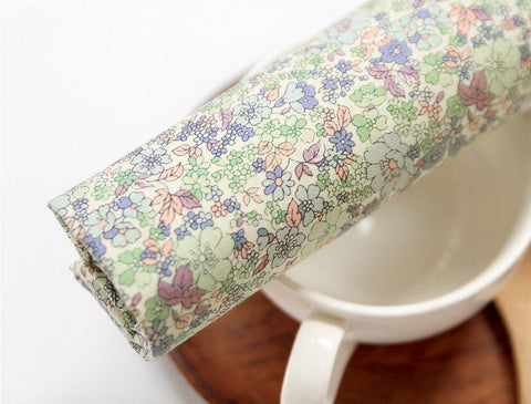 Flower Cotton Fabric - Green - By the Yard /61568