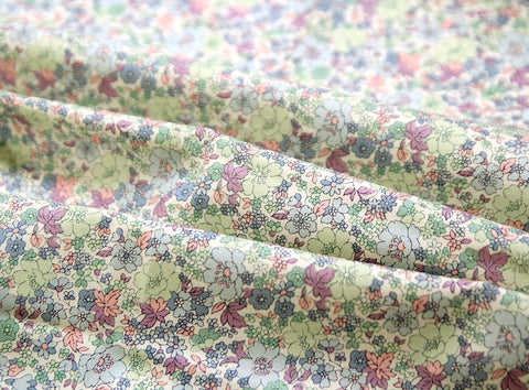 Flower Cotton Fabric - Green - By the Yard /61568