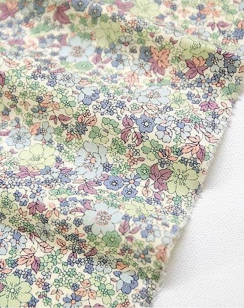 Flower Cotton Fabric - Green - By the Yard /61568