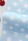 Waterproof Fabric White Dots, Quality Korean Fabric, Polka dots Waterproof - Blue - By the Yard /30010