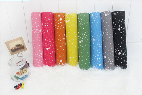 Stars Cotton Fabric - Grey Stars or White Stars - By the Yard 53717 62283-1
