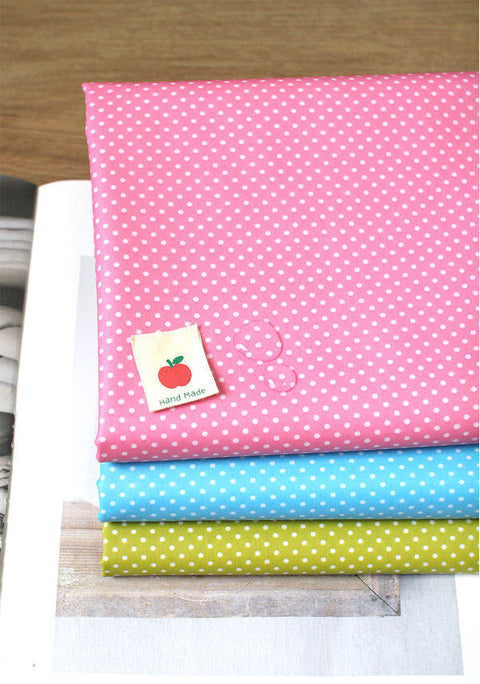 Laminated Cotton Blend Mini Polka Dots - Pink, Blue or Olive Green - By the Yard 52904