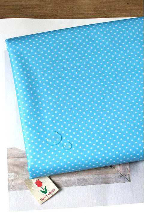 Laminated Cotton Blend Mini Polka Dots - Pink, Blue or Olive Green - By the Yard 52904