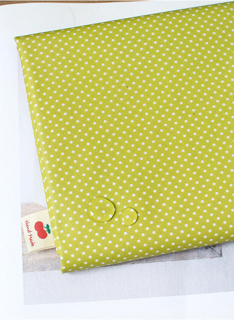 Laminated Cotton Blend Mini Polka Dots - Pink, Blue or Olive Green - By the Yard 52904
