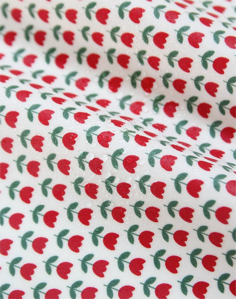 Laminated Cotton Fabric - Red Tulip - 44" Wide - By the Yard 55945