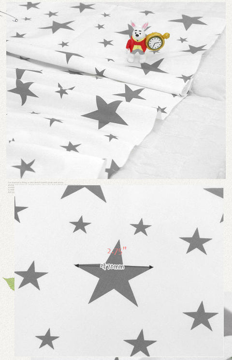 Gray and White Cotton Fabric - Chevron, Stripe, Star or Triangle - Geometric By the Yard - 68473