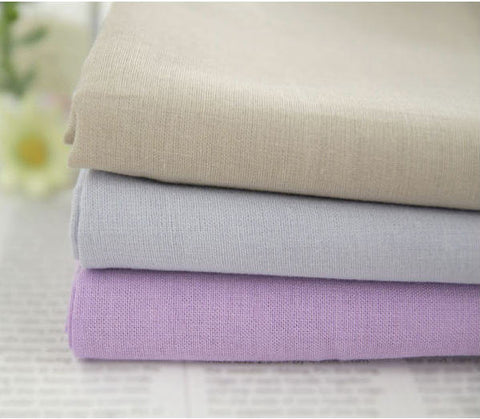 Solid Cotton Gauze - Dark Beige, Sky Blue or Purple - By the Yard 58715 / 65054