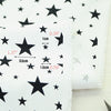 Stars Oxford Cotton Fabric and Coordinating Solid Colors - Black or White Ivory - By the Yard 57701 57702