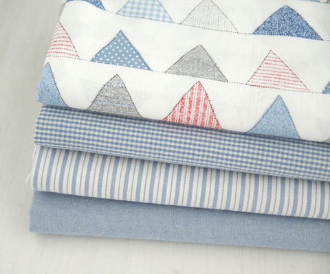 Blue Cotton Fabric - Flag, Plaid, Stripe or Solid - By the Yard 60265