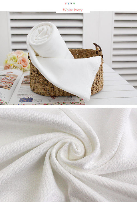 Organic Cotton Interlock Knit - Natural or White Ivory - 70" Wide - By the Yard 64219