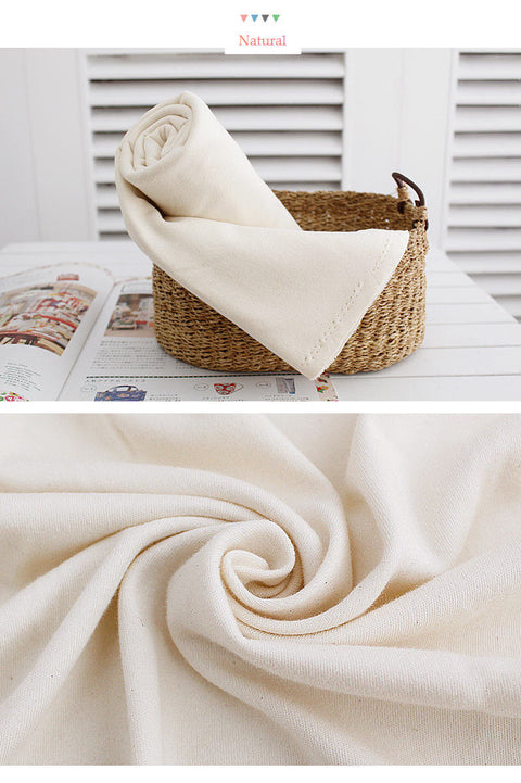 Organic Cotton Interlock Knit - Natural or White Ivory - 70" Wide - By the Yard 64219