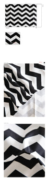 Contemporary Chevron Oxford Cotton Fabric Geometric - Gray or Black - By the Yard 65862