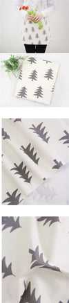 Trees Oxford Cotton Fabric - Ivory or Dark Gray - By the Yard - 67981
