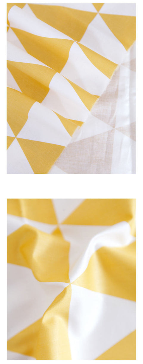 Large Triangles Cotton Fabric - Yellow, Orange, Mint, Gray or Black - 62" Wide - By the Yard 68192 - Geometric