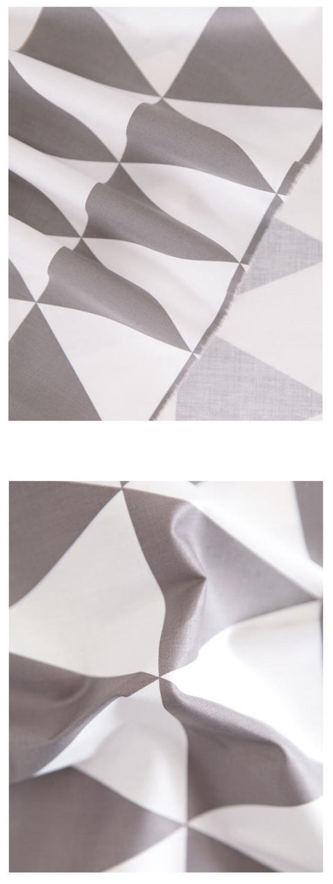 Large Triangles Cotton Fabric - Yellow, Orange, Mint, Gray or Black - 62" Wide - By the Yard 68192 - Geometric