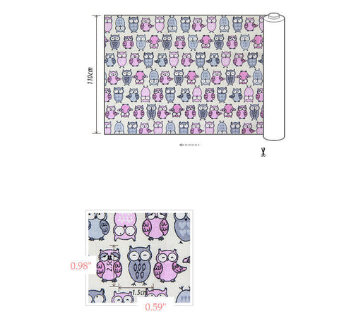 Cute Owls Cotton Fabric Hoot - Pink & Gray - By the Yard 68913