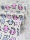 Cute Owls Cotton Fabric Hoot - Pink & Gray - By the Yard 68913