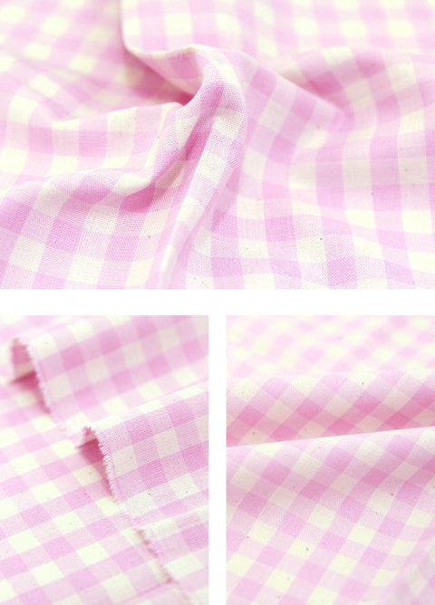 Pink Cotton Fabric - Plaid, Solid, Small Stripes or Big Stripes - By the Yard 75448