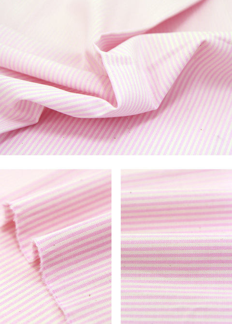 Pink Cotton Fabric - Plaid, Solid, Small Stripes or Big Stripes - By the Yard 75448