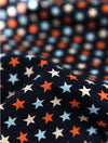 Stars Oxford Cotton Fabric - Navy or Orange - By the Yard 73566