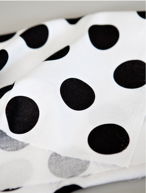 Black Dots Cotton Fabric - Large Dots - By the Yard 78959