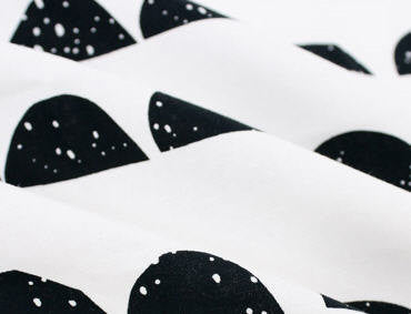 3 Yards Discount - Half Moon Cotton Fabric, Black and White Fabric, Geometric Fabric - Fabric By the Yard 98176