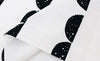 Half Moon Cotton Fabric, Quality Korean Fabric - Black and White - By the Yard /93182