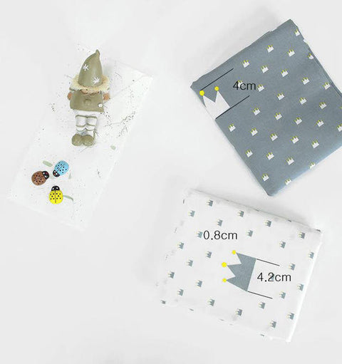 Crown Cotton Fabric - Gray or White - By the Yard 79452