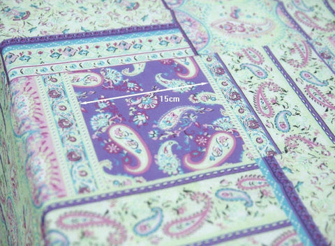 Semi-sheer Cotton Fabric - Paisley - Lightweight and Thin - 59" Wide - By the Yard / 76377