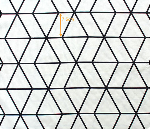 Modern Print Oxford Cotton Fabric Geometric - Black or Ivory - By the Yard 81765