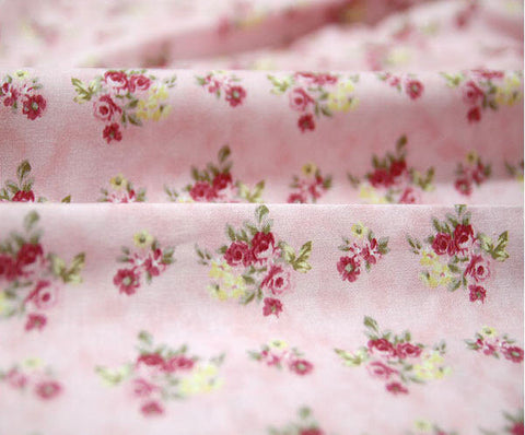 Pink Flowers Cotton Fabric - Flowers or Solid - By the Yard 74178 /73326