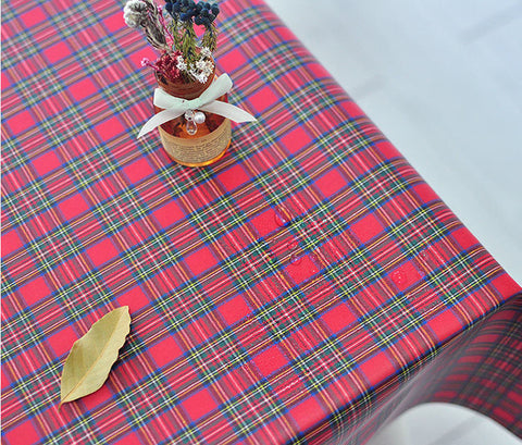 Laminated Cotton Fabric - Tartan Check - Red - Christmas Colors, Quality Korean Fabric, By the Yard /81666