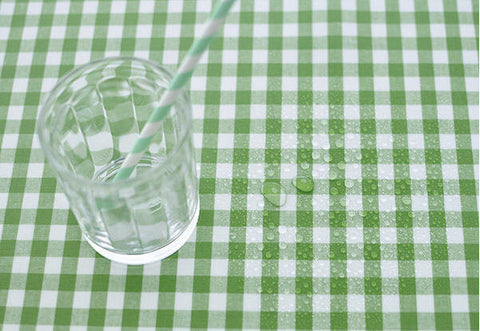 Laminated Cotton Fabric - Green Plaid - By the Yard 82948 78006-1