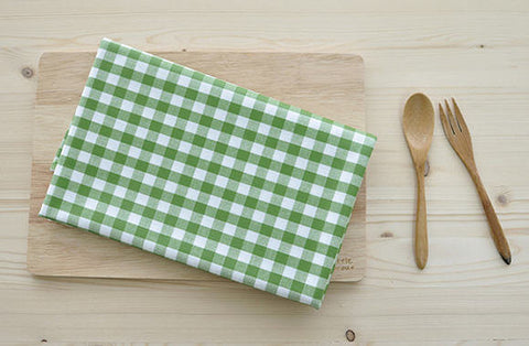 Laminated Cotton Fabric - Green Plaid - By the Yard 82948 78006-1