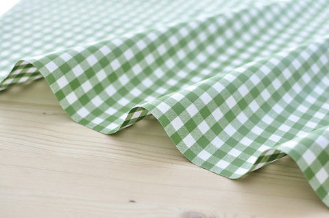 Laminated Cotton Fabric - Green Plaid - By the Yard 82948 78006-1