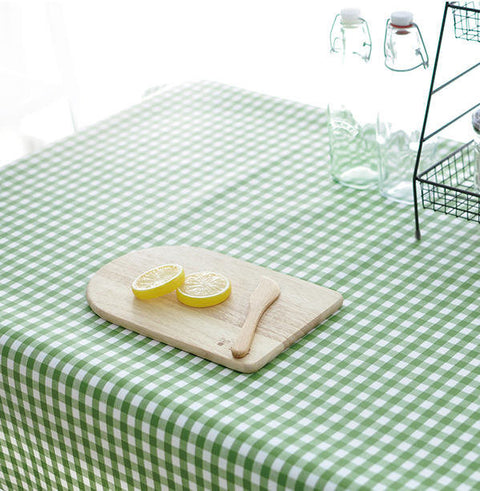 Laminated Cotton Fabric - Green Plaid - By the Yard 82948 78006-1