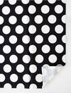 Big Dots Oxford Cotton Fabric - White Dots on Black - By the Yard NR