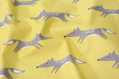 Fox Oxford Cotton Fabric - Yellow - By the Yard 83385