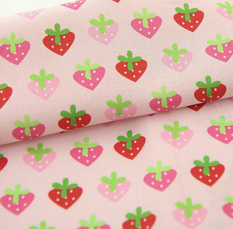 Strawberry Cotton Fabric - Digital Printing - By the Yard 85787