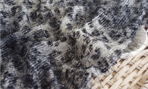 Leopard Hairy Knit Fabric - Black Leopard - 55" Wide - By the Yard 0300-0001