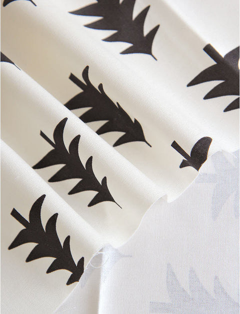 Trees Cotton Fabric, Black Trees Fabric, Oxford Cotton Fabric - By the Yard - 67981