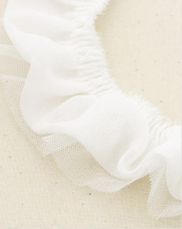 Gathered Chiffon Lace, White Lace, Trimming, Edging - By the Yard 38342 GJ