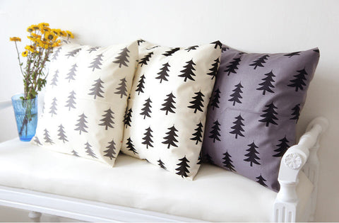Trees Cotton Fabric, Black Trees Fabric, Oxford Cotton Fabric - By the Yard - 67981