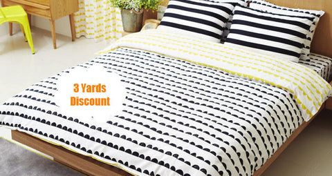 3 Yards Discount - Half Moon Cotton Fabric, Black and White Fabric, Geometric Fabric - Fabric By the Yard 98176