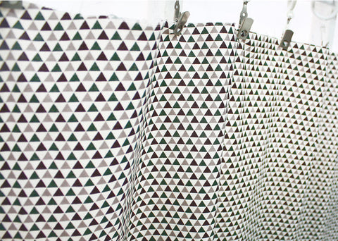 Mini Triangles Cotton Fabric, Geometric Fabric - Khaki Mix - 44" Wide - Fabric By the Yard 67340