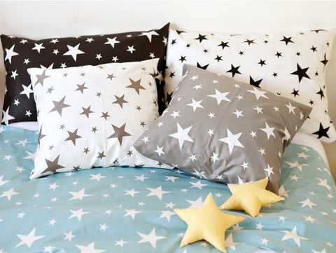 Stars Cotton Fabric, Black Stars Fabric - 5 Colors - 62" Wide - Fabric By the Yard 68155